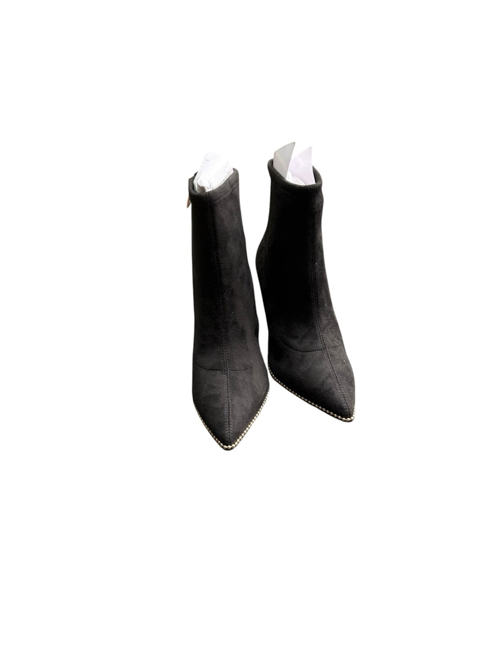 Coach Weston Stretch Booties Black Suede Stud Trim Pointed Toe Heel Size 7 NIB - Picture 6 of 8